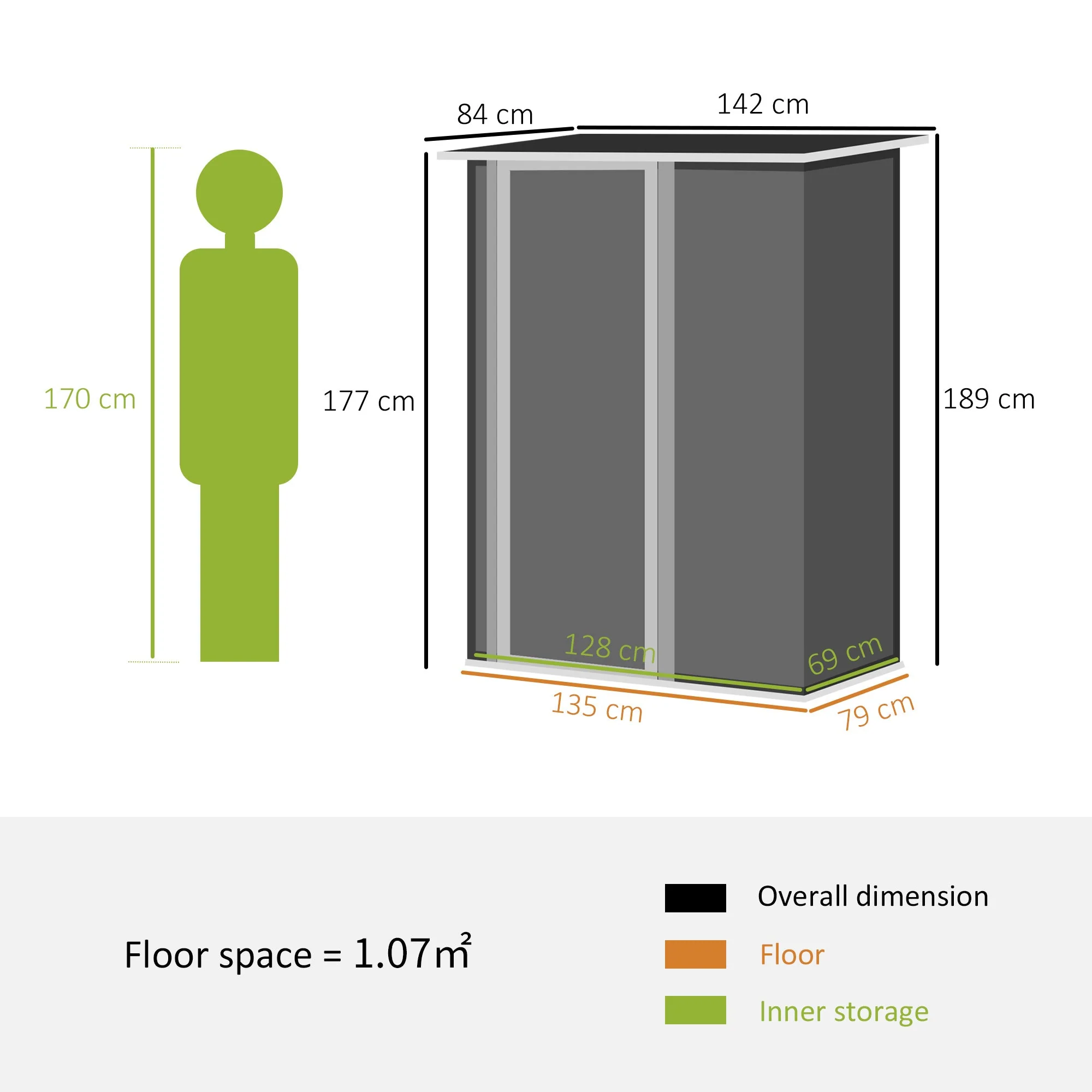 Galvanised 5 x 3' Single Door Pent Garden Store Lockable Steel Brown by Steadfast - Image 3