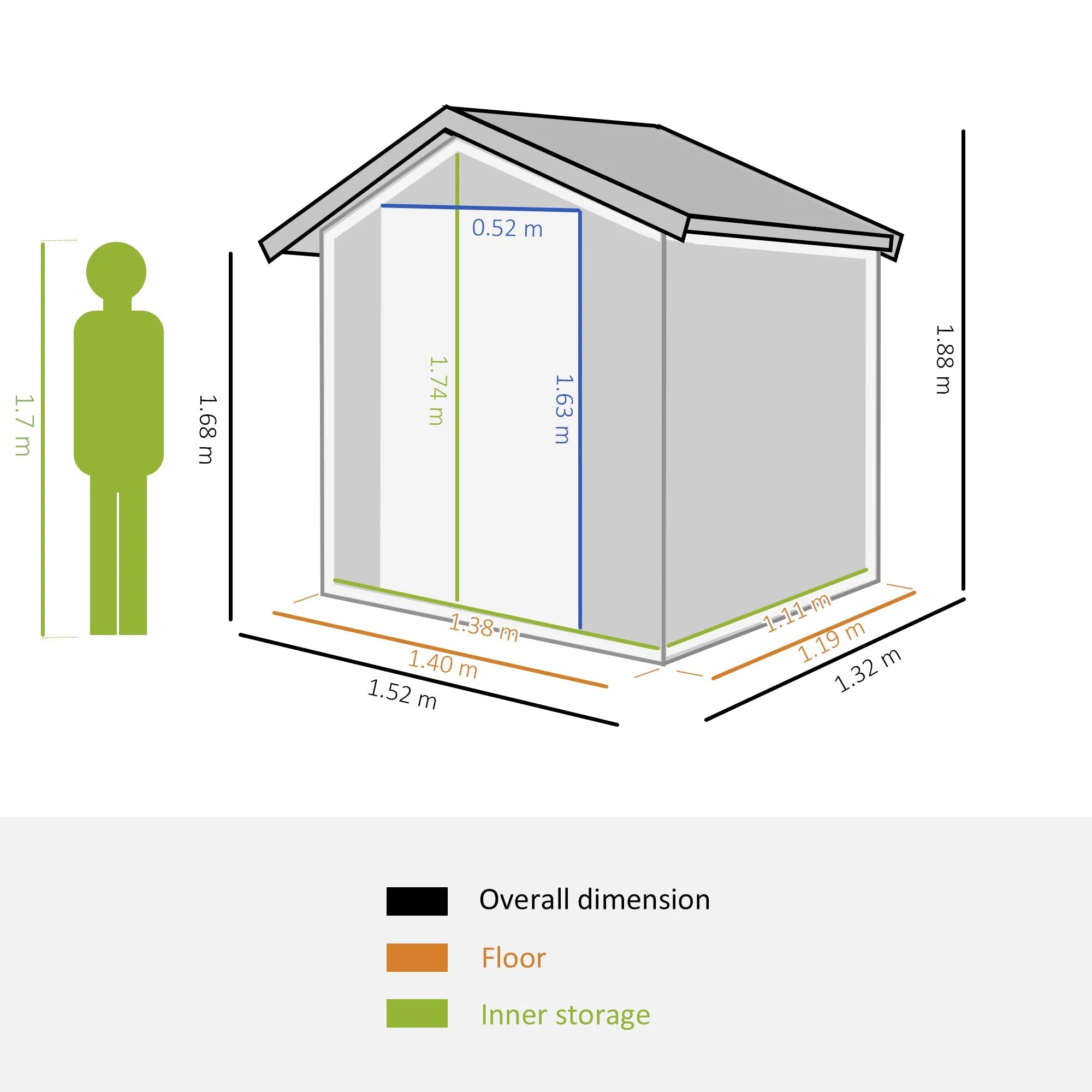 Galvanised 5 x 4' Single Door Reverse Apex Shed Steel Grey by Steadfast - Image 3