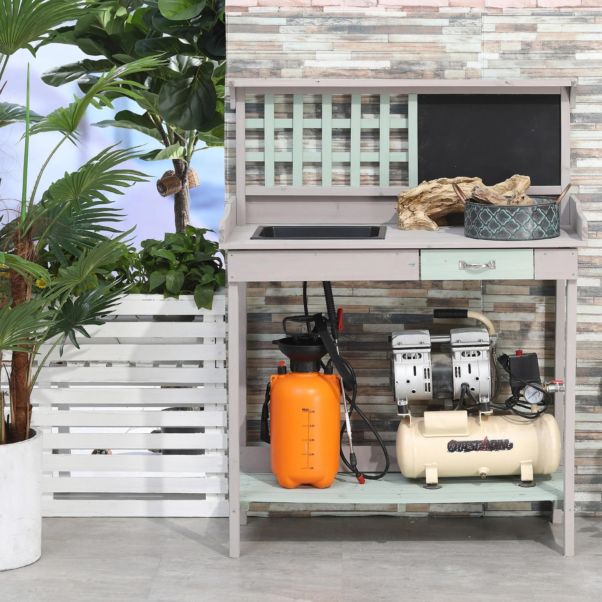 Garden Potting Table with Sink - Image 2
