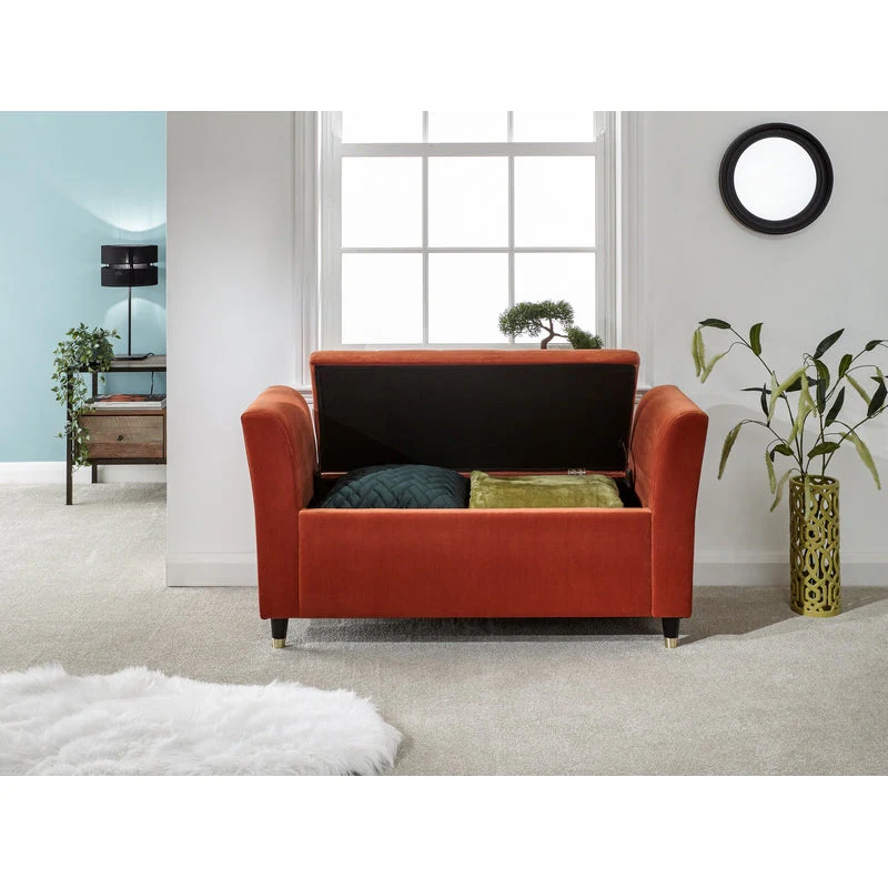 Genoa Window Seat Wood & Fabric Brown - Image 2