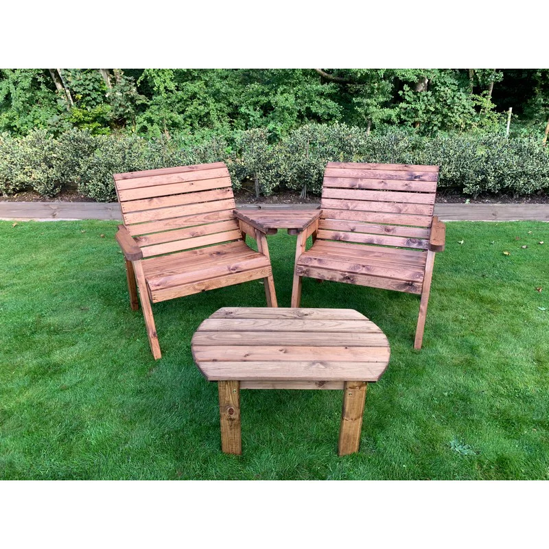 Grand Garden Tete a Tete by Charles Taylor - 2 Seats Green Cushions - Image 2