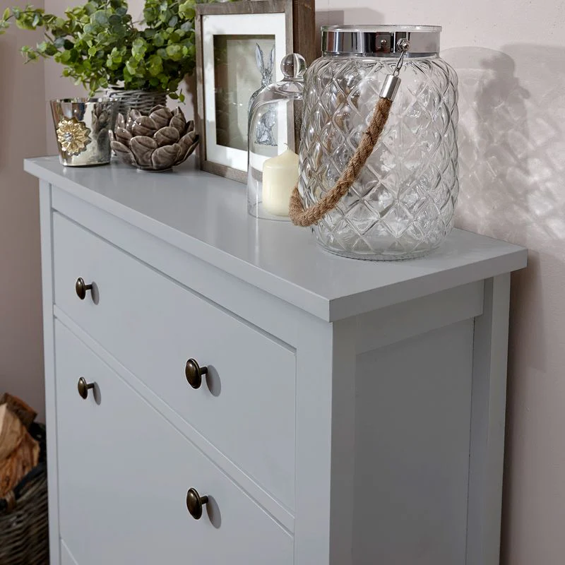 Hattie Tall Shoe Storage Grey 2 Doors 1 Drawer - Image 5