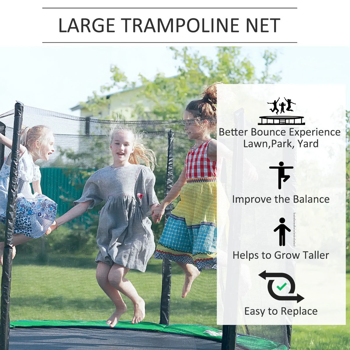 Homcom 10Ft Trampoline Net Replacement Enclosure Black - Image 4