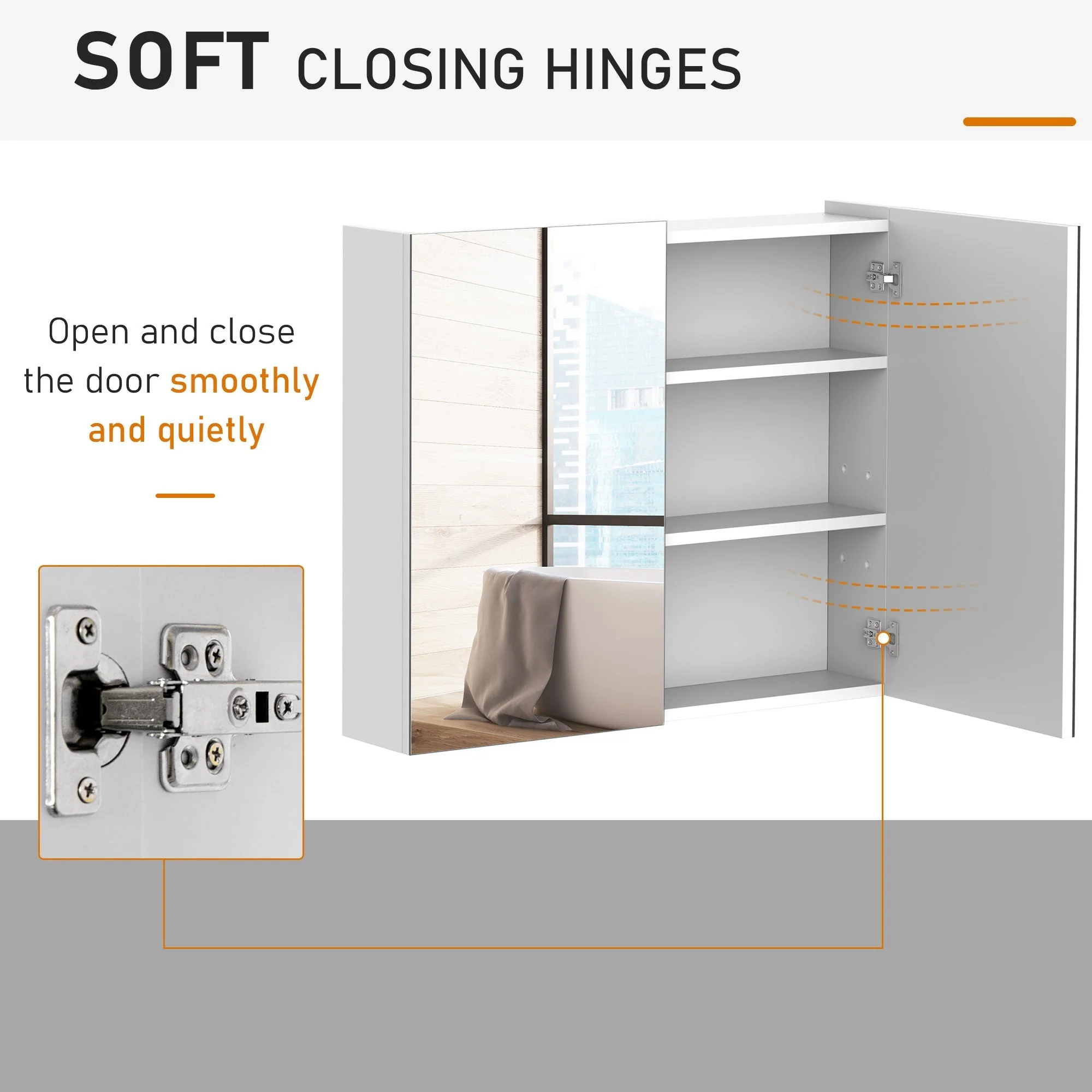 Homcom Bathroom Wall Cabinet - Image 6