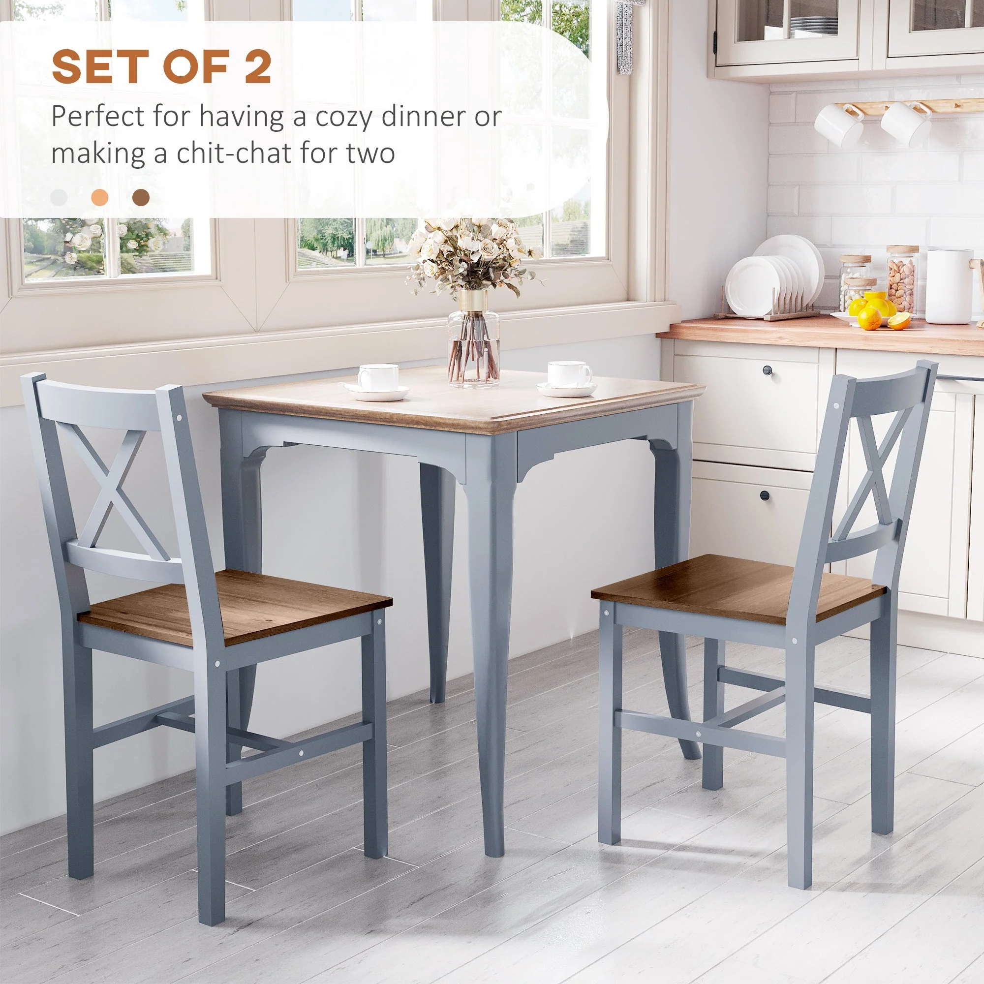 Homcom Dining Chairs Set of 2 - Image 4