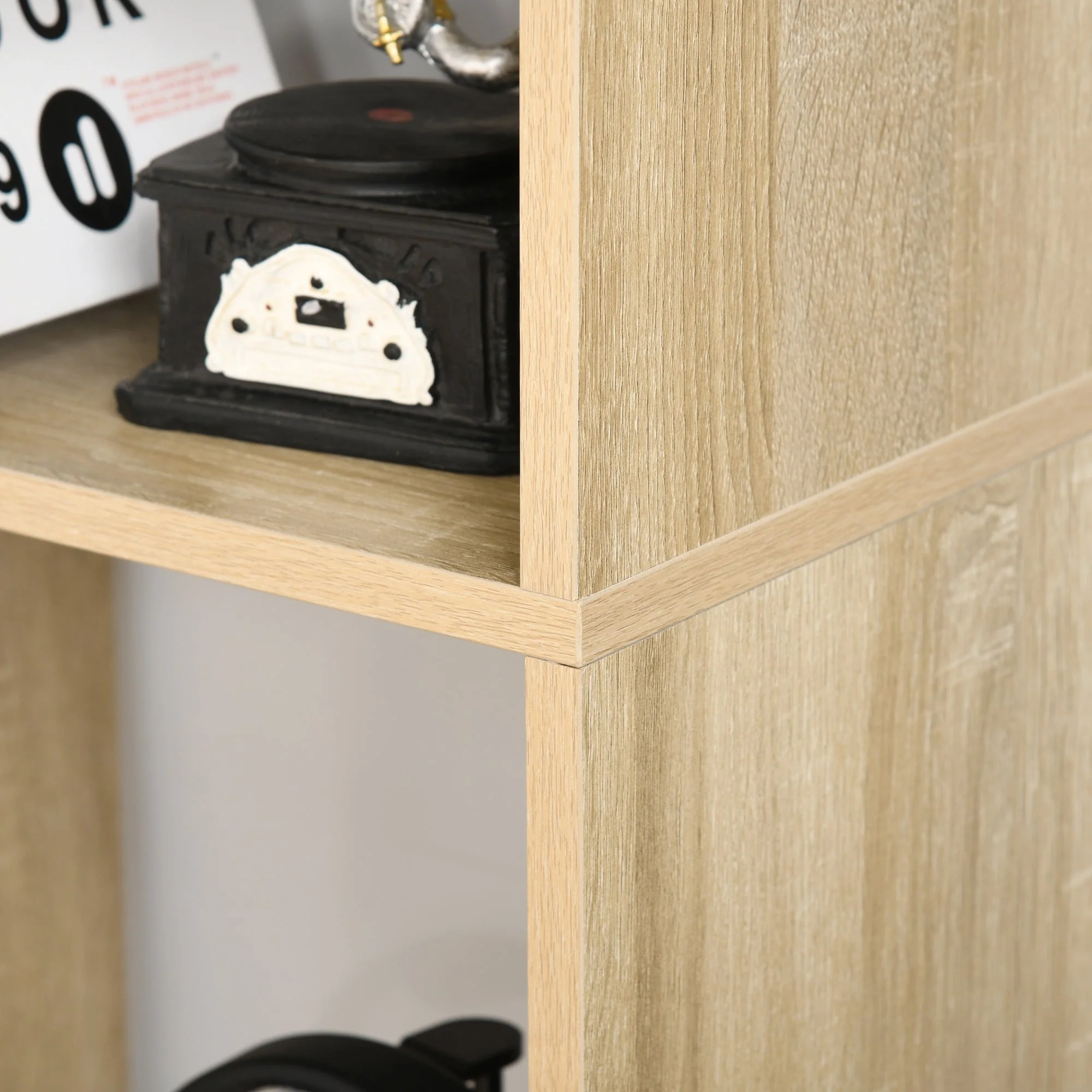 Homcom Eight-Section Tall Shelving Unit - Oak Effect - Image 7