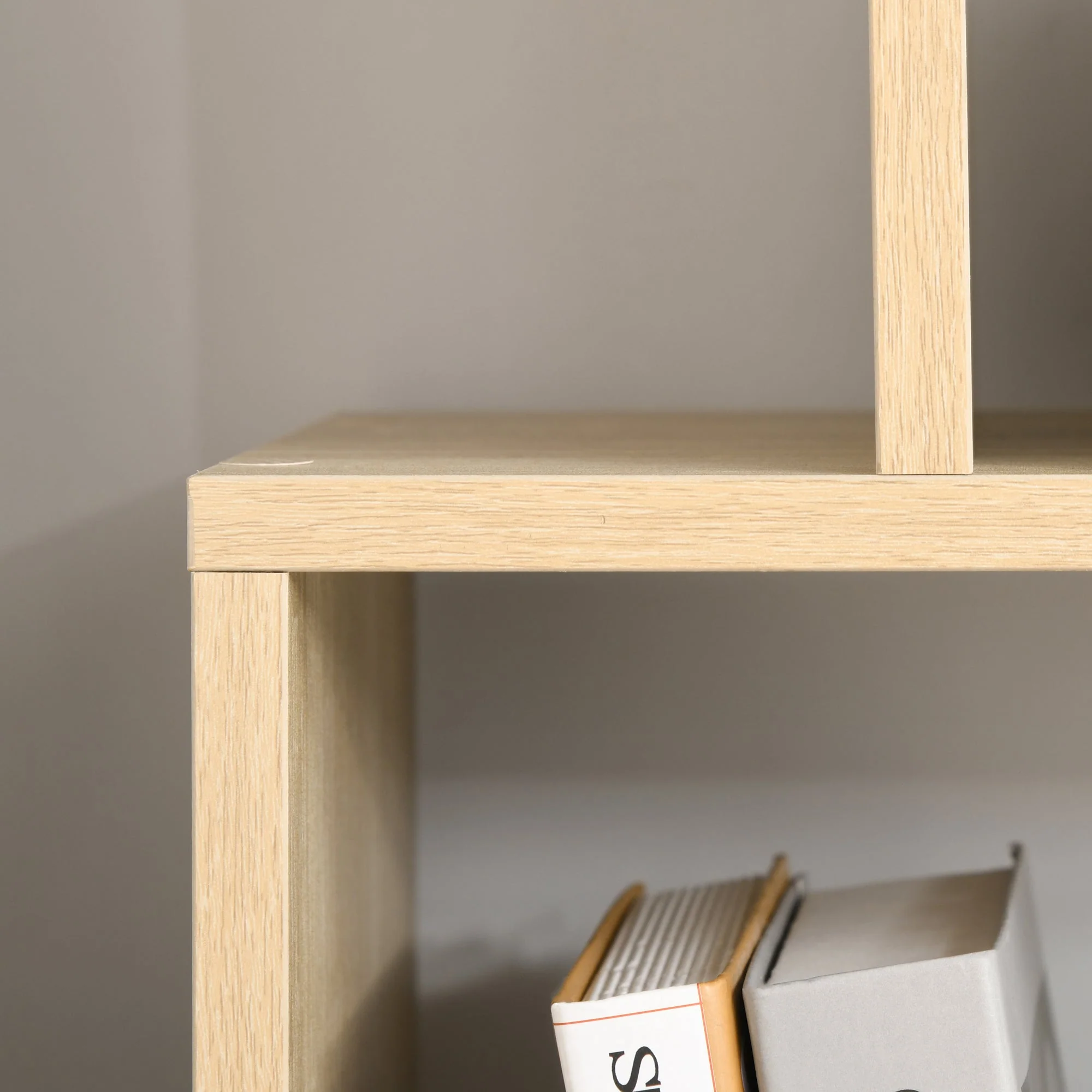 Homcom Eight-Section Tall Shelving Unit - Oak Effect - Image 8