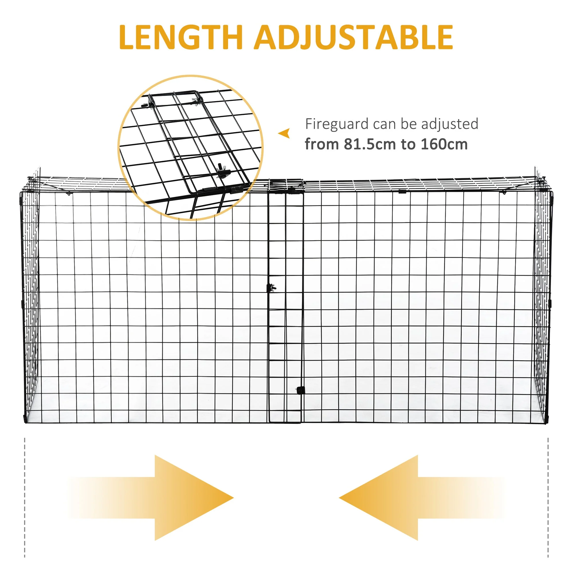 Homcom Extendable Fireguard Screen-Black - Image 5