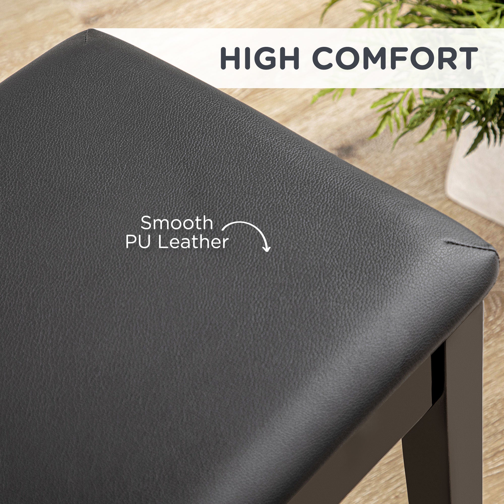 Homcom Faux Leather Padded Piano Stool - Image 4