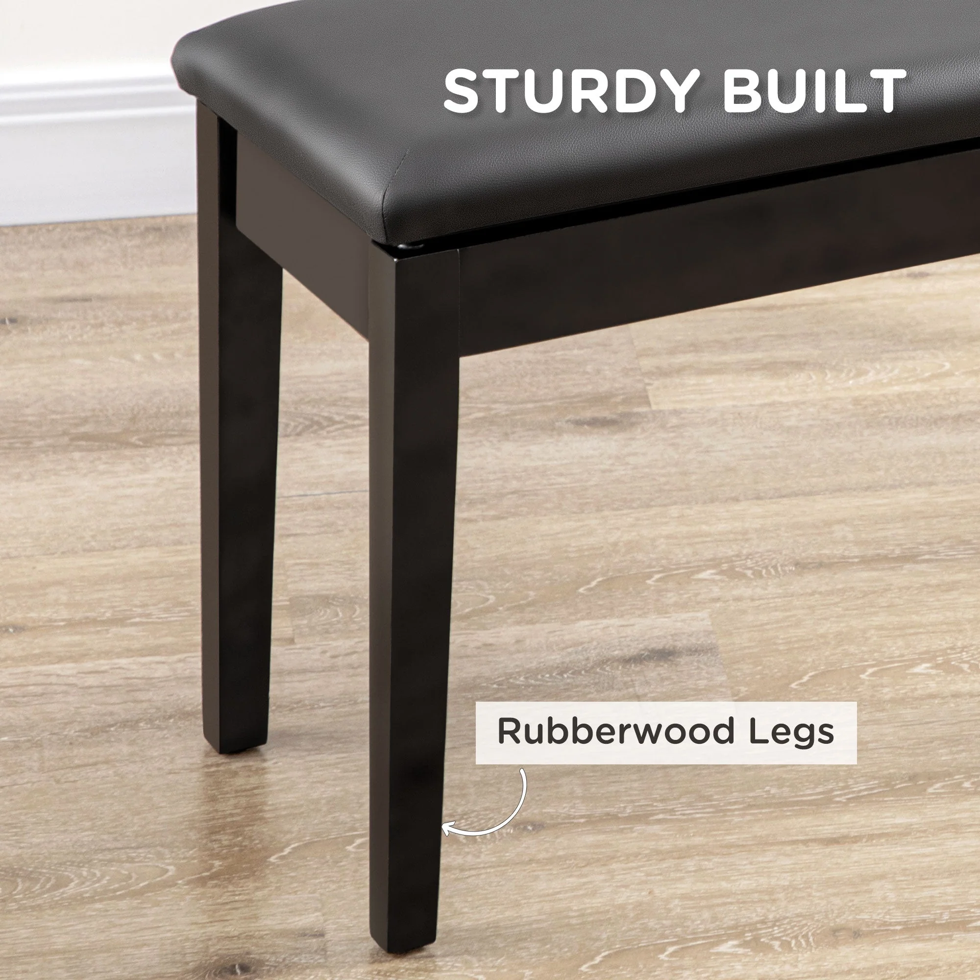 Homcom Faux Leather Padded Piano Stool - Image 5