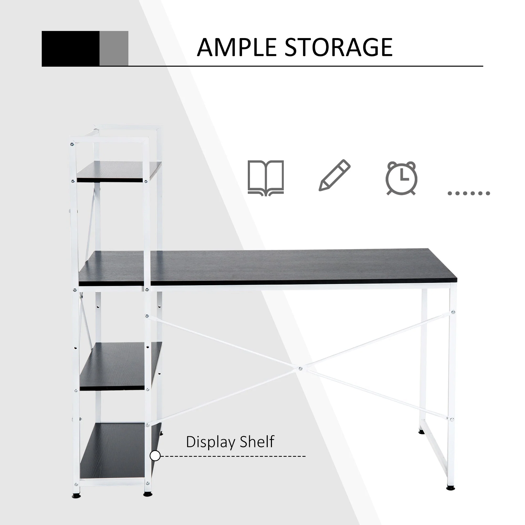 Homcom Industrial Computer Desk With Storage - Image 5