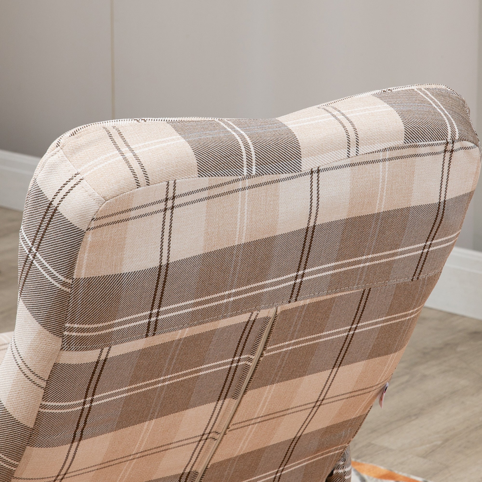 Homcom Linen Swivel Recliner Chair with Footstool - Image 9