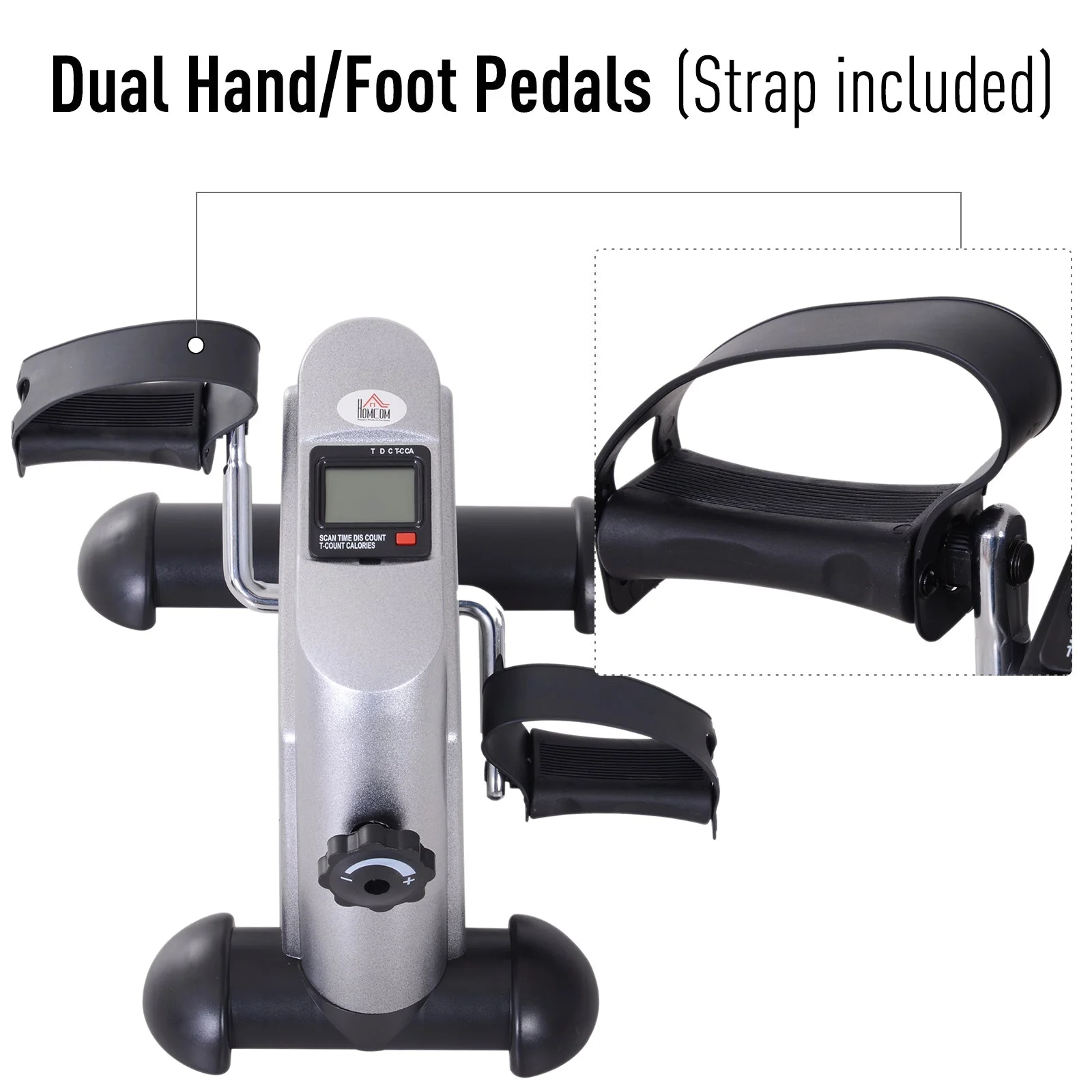 Homcom Mini Exercise Bike Under Desk Bike Fitness W/LCD Display - Image 5