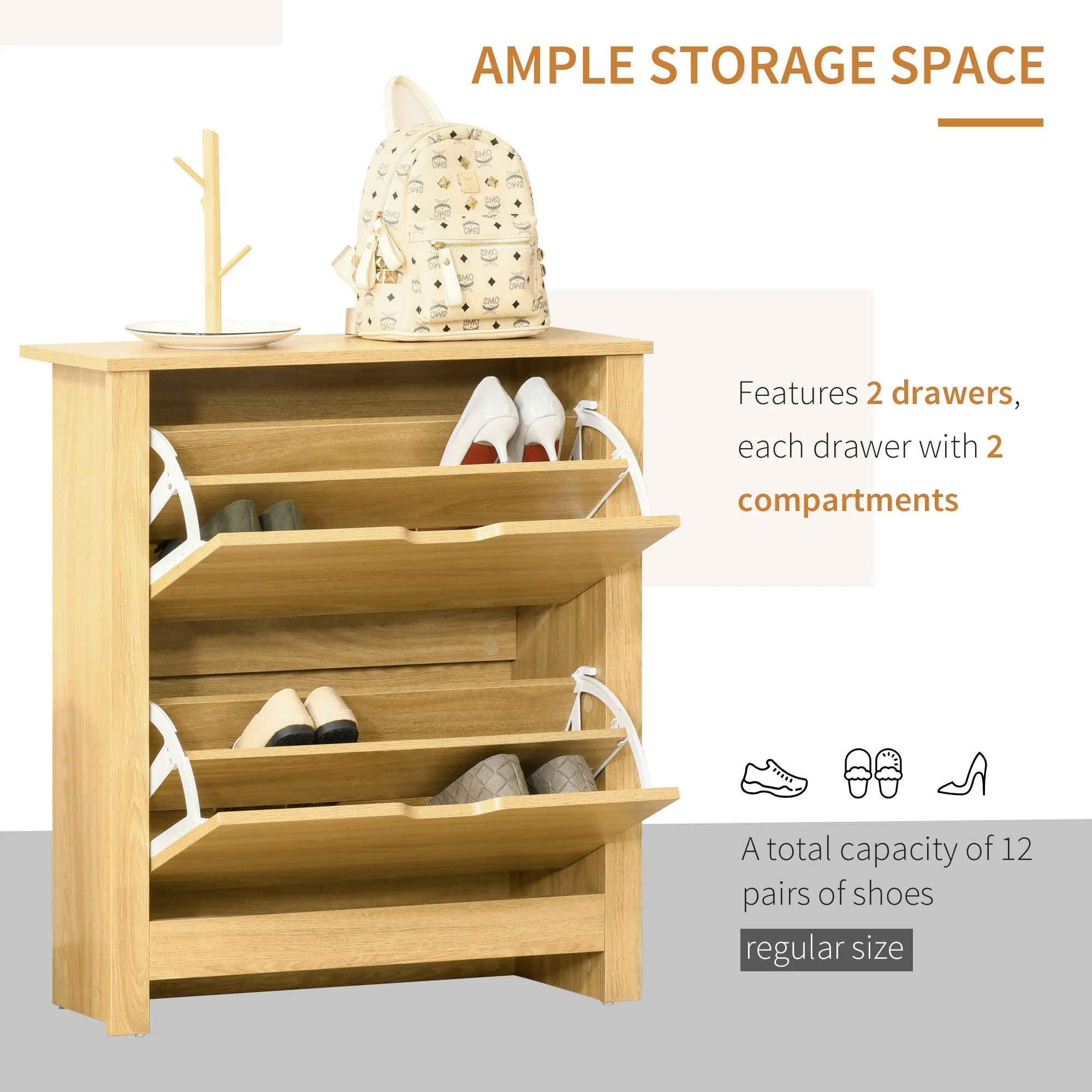 Homcom Narrow Shoe Cabinet - Image 4