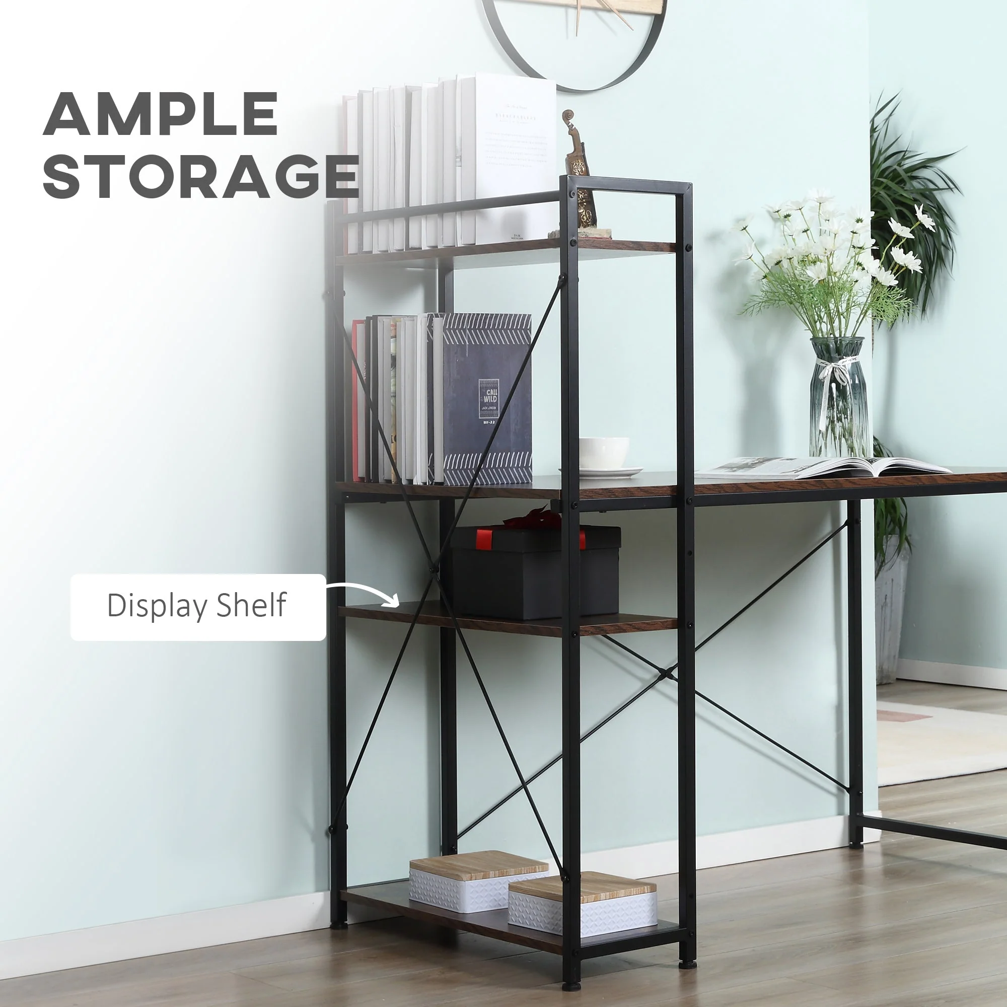 Industrial Computer Desk with Storage - Image 5