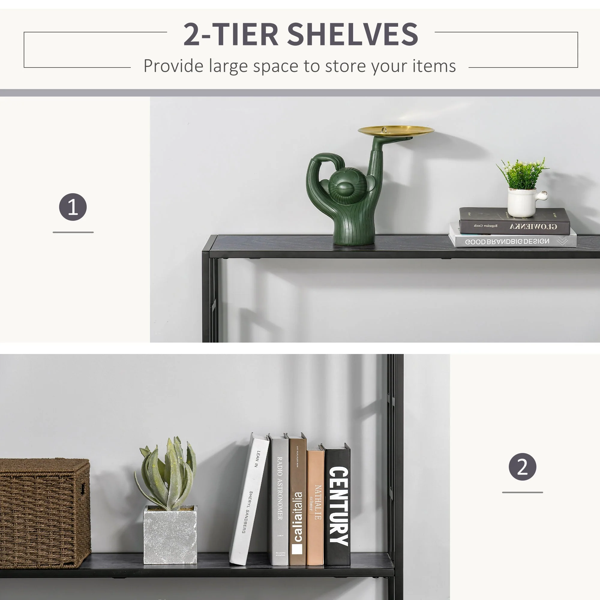 Industrial Console Table with Storage Shelf - Image 5