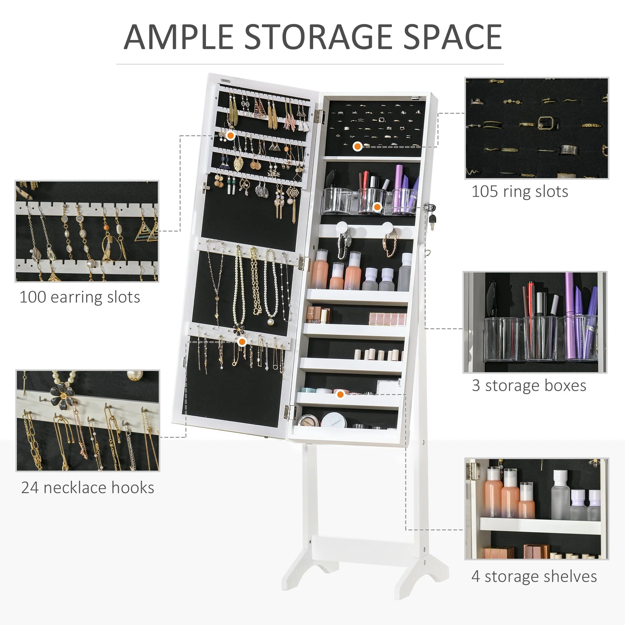 Jewellery Cabinet with LED Light - Image 4