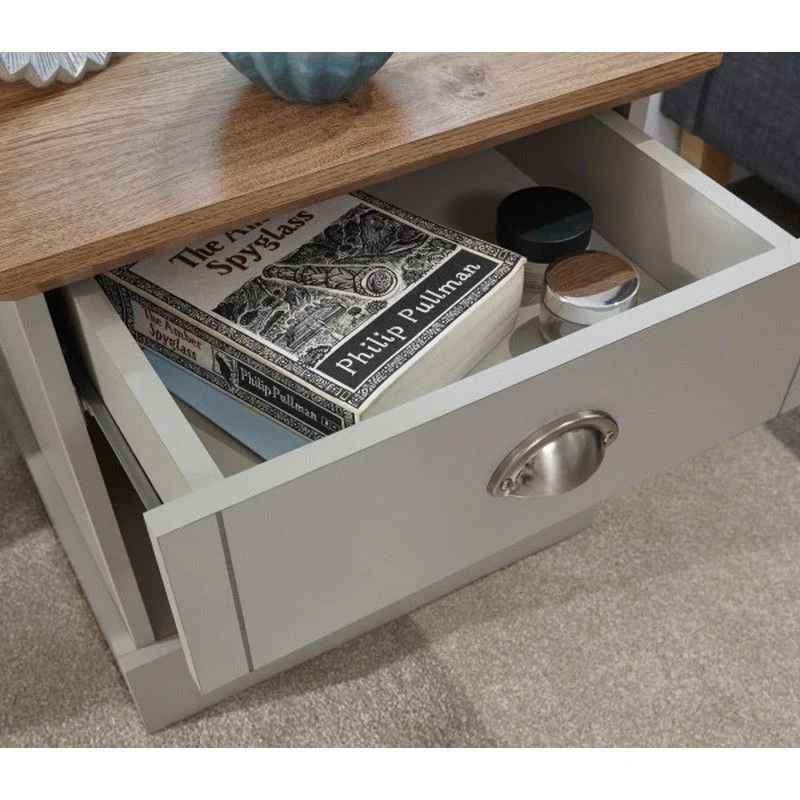 Kendal Bedside Table Grey 1 Shelf 1 Drawer - Image 4