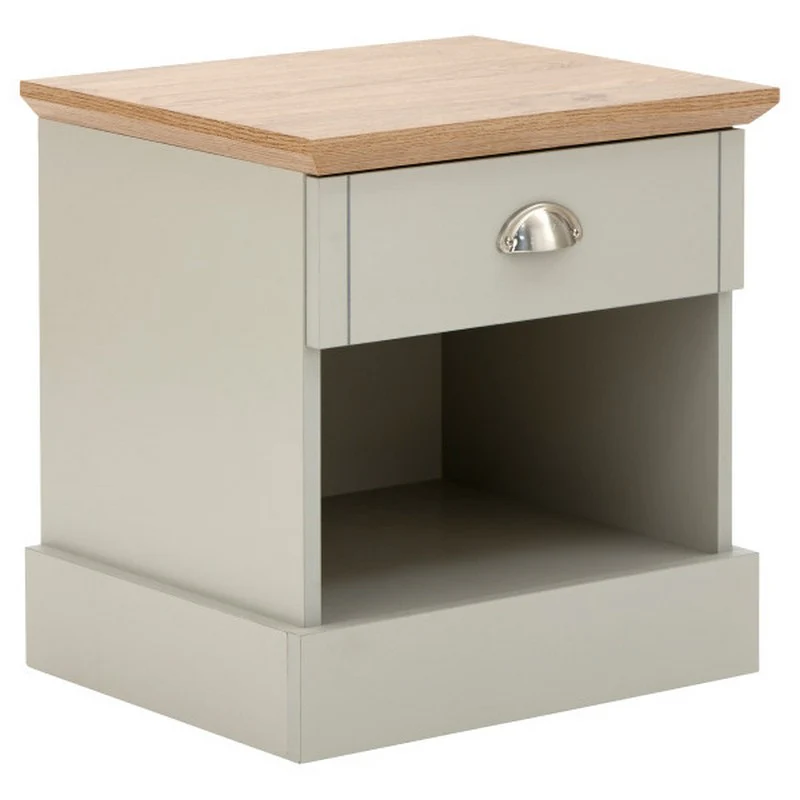 Kendal Bedside Table Grey 1 Shelf 1 Drawer - Image 9