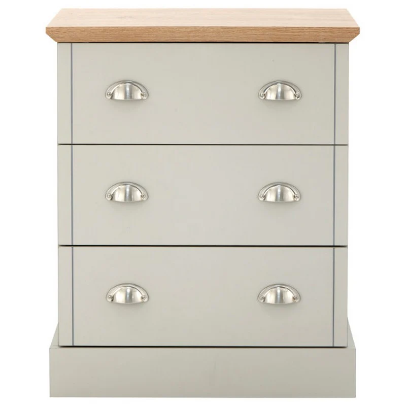 Kendal Chest of Drawers Grey 3 Drawers - Image 10