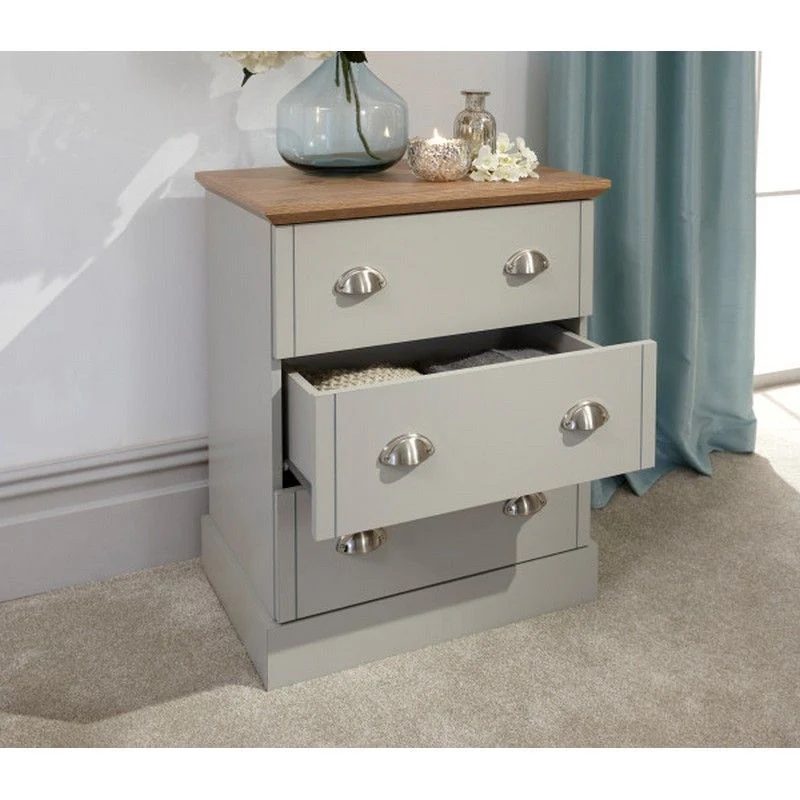 Kendal Chest of Drawers Grey 3 Drawers - Image 2