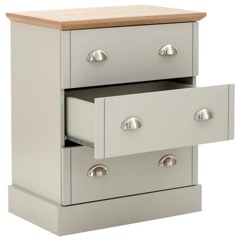 Kendal Chest of Drawers Grey 3 Drawers - Image 7