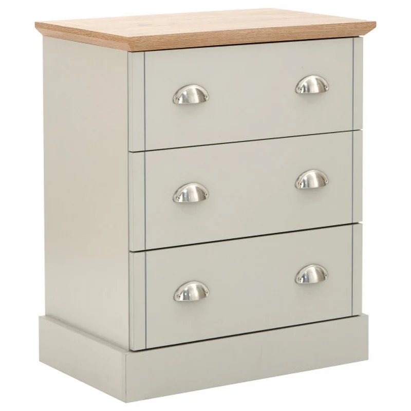 Kendal Chest of Drawers Grey 3 Drawers - Image 8