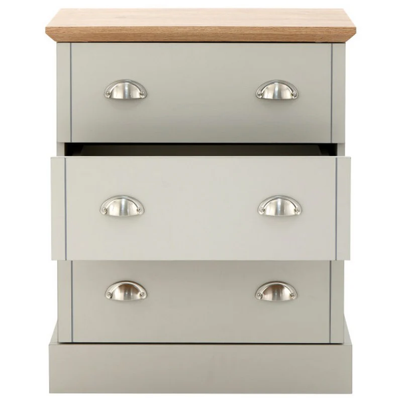 Kendal Chest of Drawers Grey 3 Drawers - Image 9
