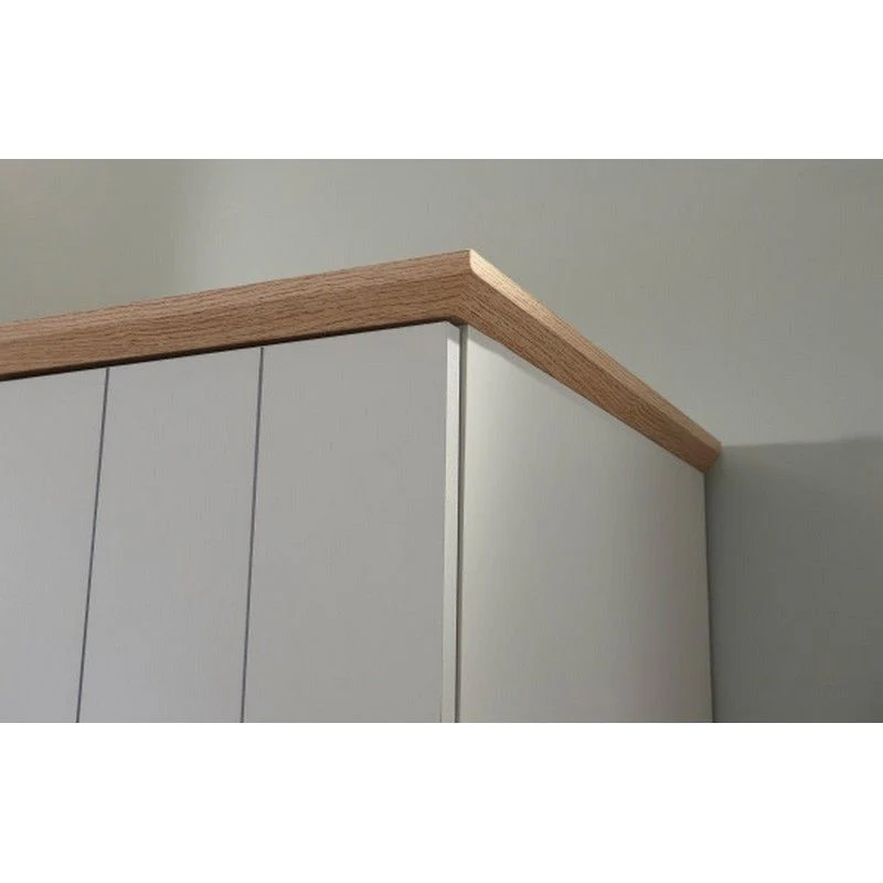 Kendal Tall Wardrobe Grey 3 Doors 1 Shelf 3 Drawers - Image 4