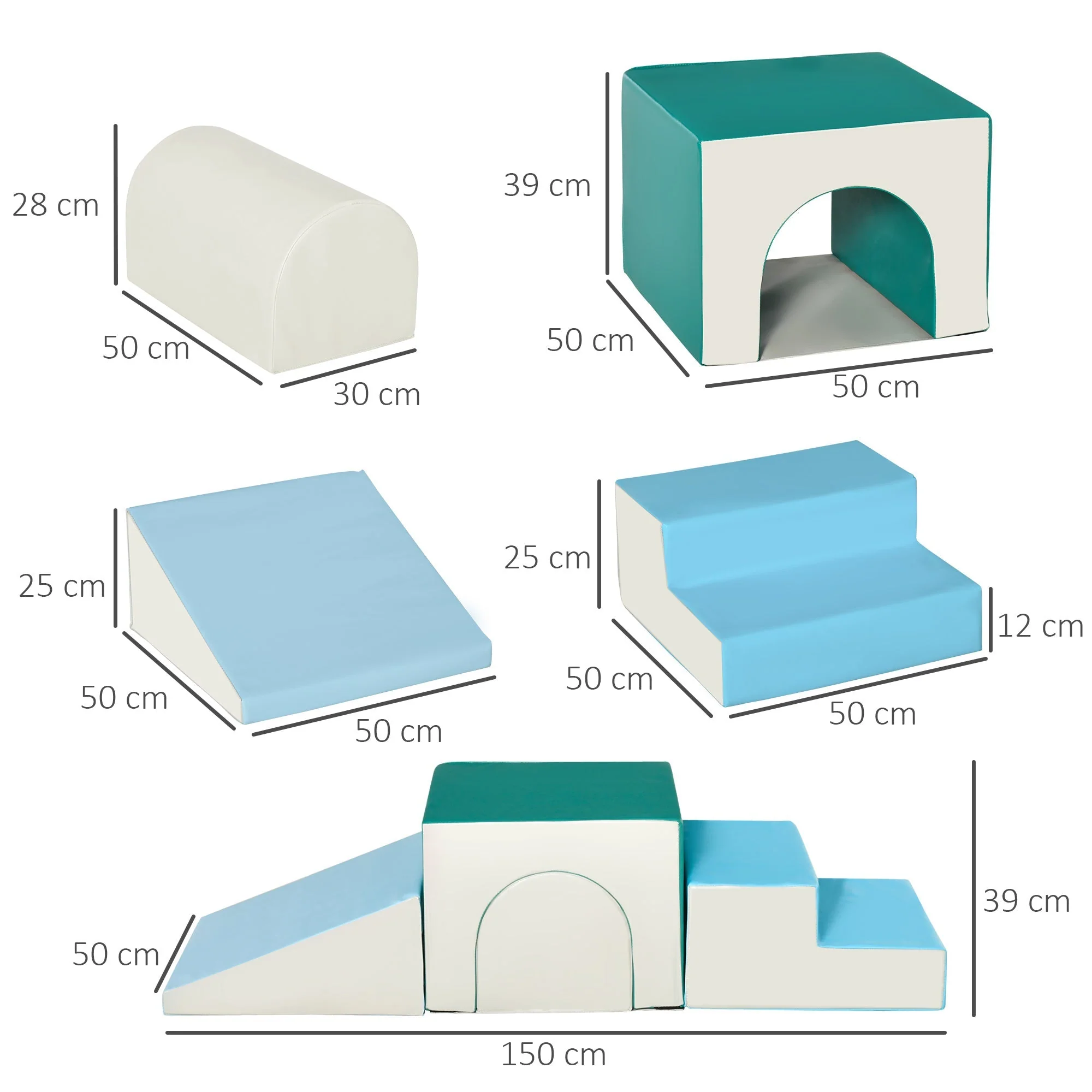 Kids 4-piece Soft Play Set Baby Foam Climber Climbing Indoor Block Toys Gross Motor Development for Toddlers 1-3 Years - Image 3