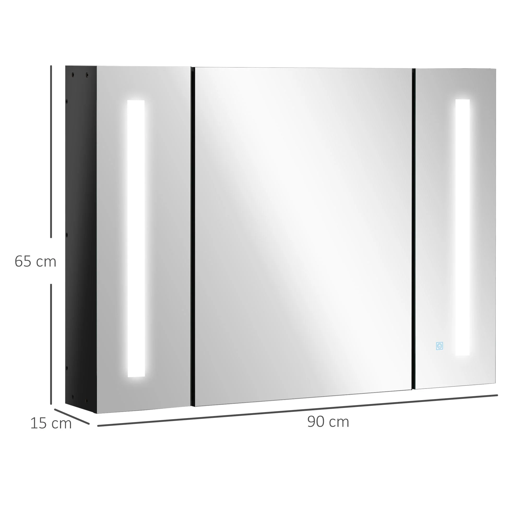 kleankin LED Bathroom Cabinet with Mirror - Image 3