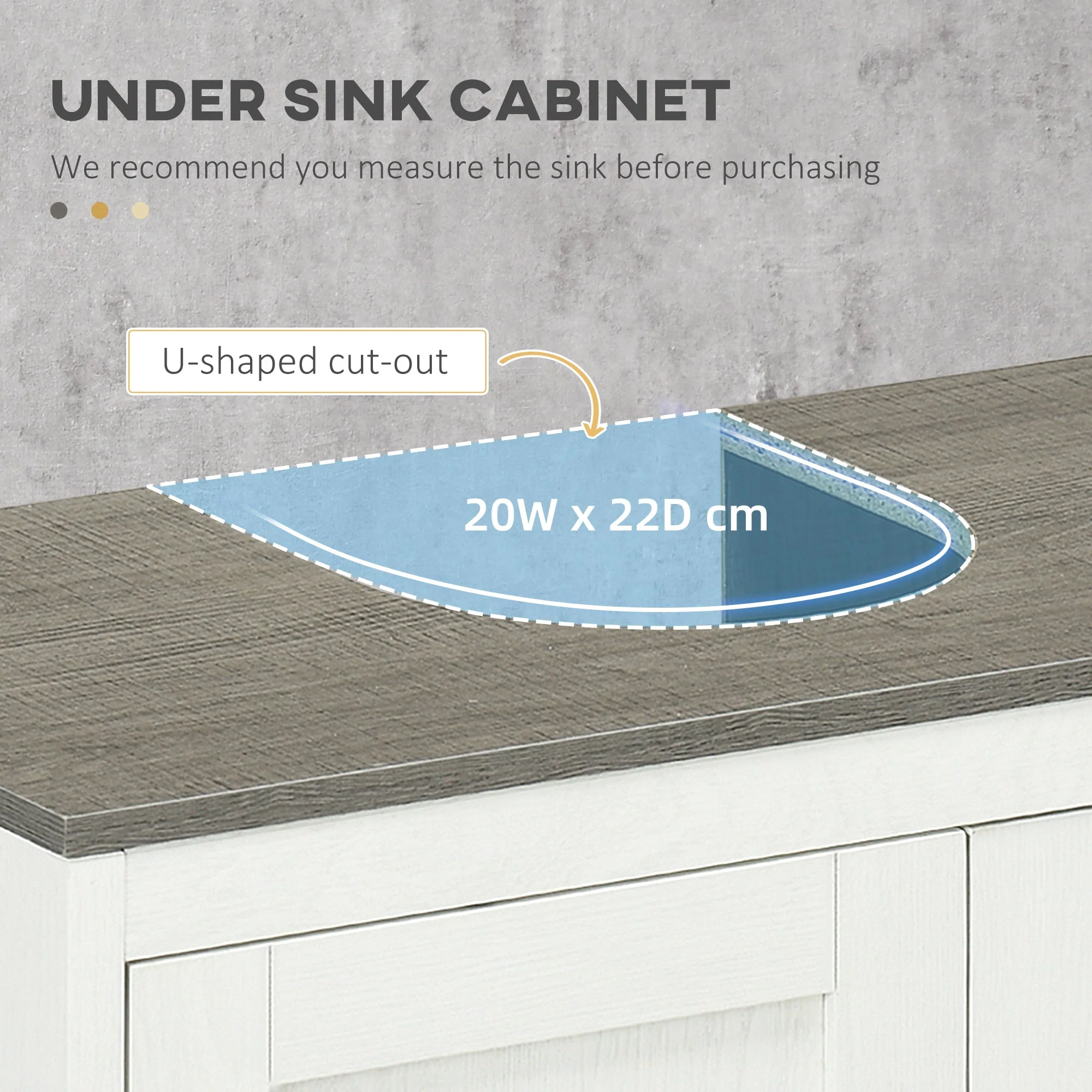 Kleankin Modern Bathroom Sink Cabinet - Image 4