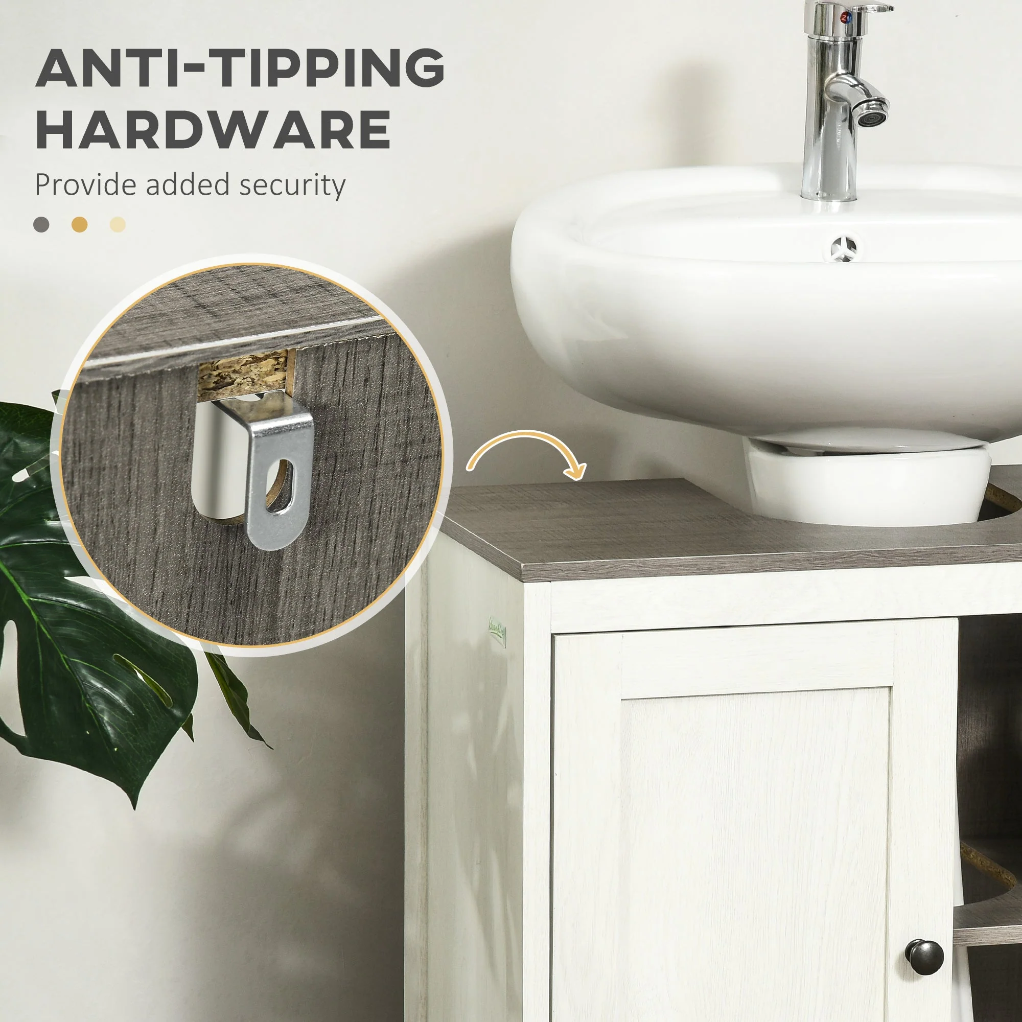 Kleankin Modern Bathroom Sink Cabinet - Image 6
