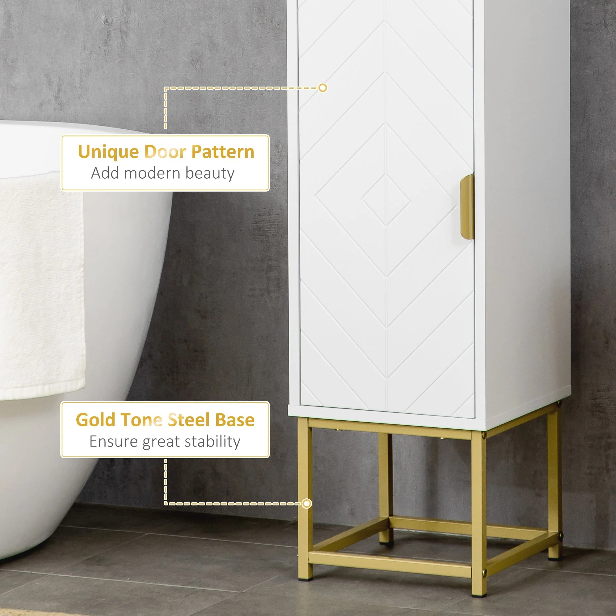 kleankin Narrow Bathroom Storage Cabinet - Image 6