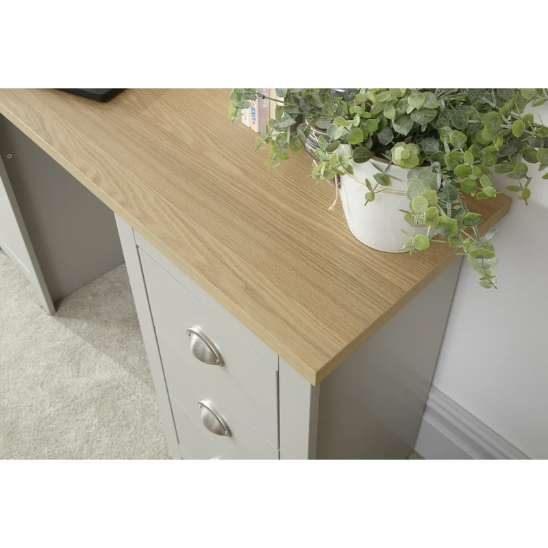 Lancaster Desk Grey 4 Drawers 1 Door - Image 4