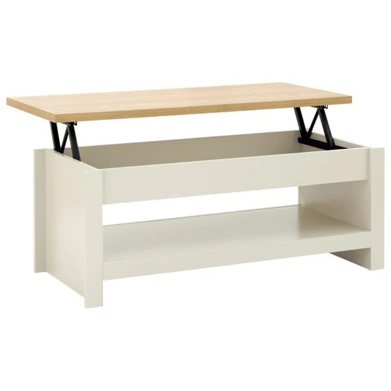 Lancaster Extending Coffee Table Cream 1 Shelf 105cm - Image 7