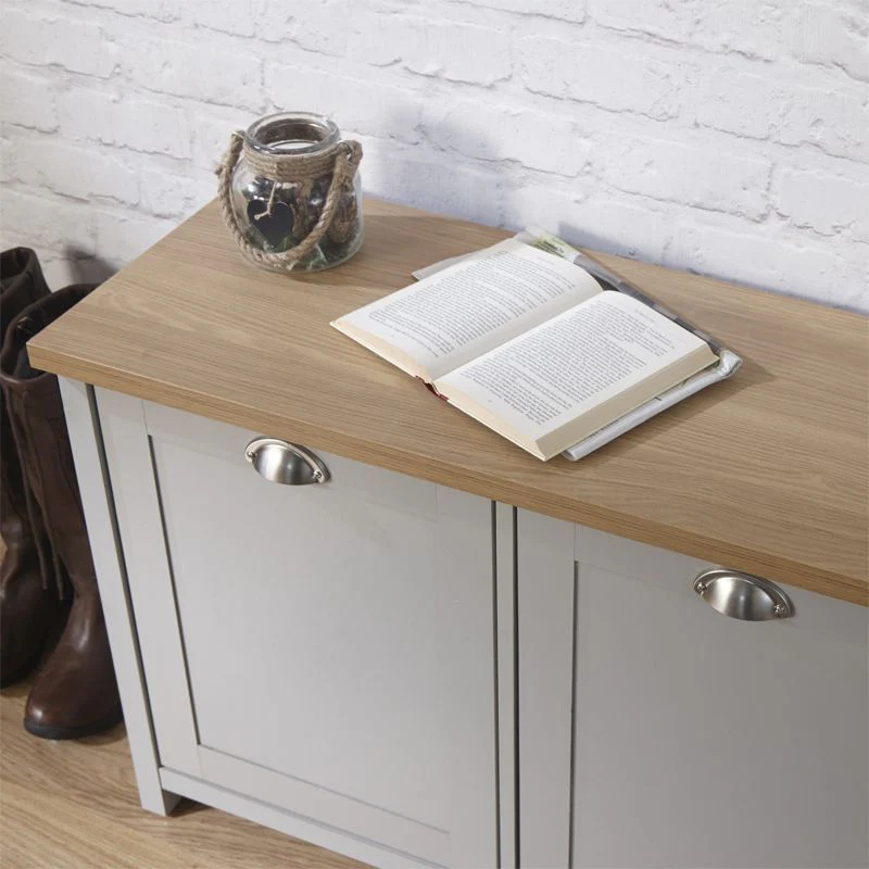 Lancaster Shoe Storage Grey 2 Doors 4 Shelves - Image 4