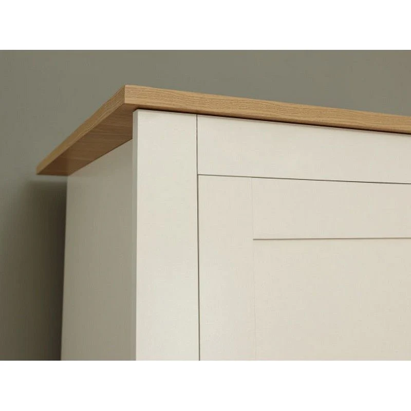 Lancaster Tall Wardrobe Cream 3 Doors 1 Shelf 2 Drawers - Image 5