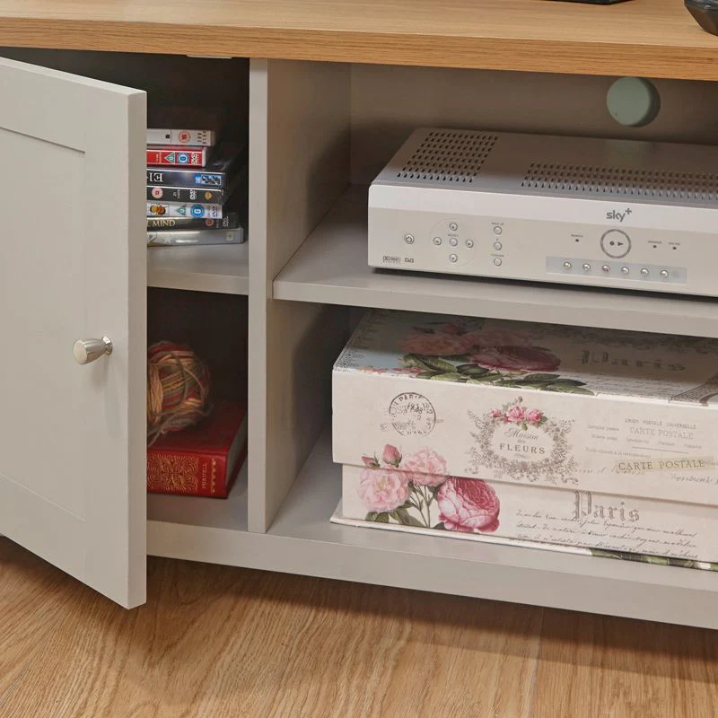 Lancaster TV Unit Grey 2 Shelves 1 Door - Image 5