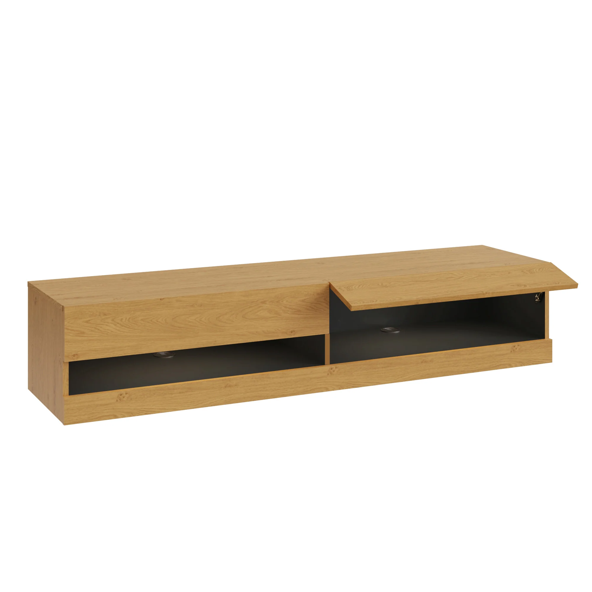 Leon TV Unit Oak 2 Shelves 2 Drawers