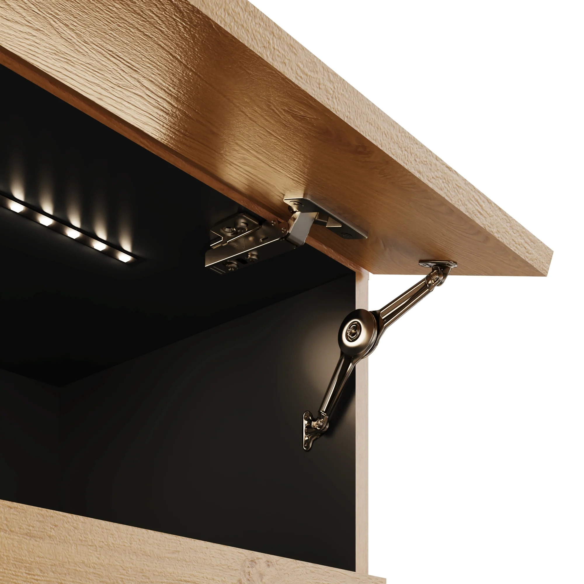 Leon TV Unit Oak 2 Shelves 2 Drawers - Image 4