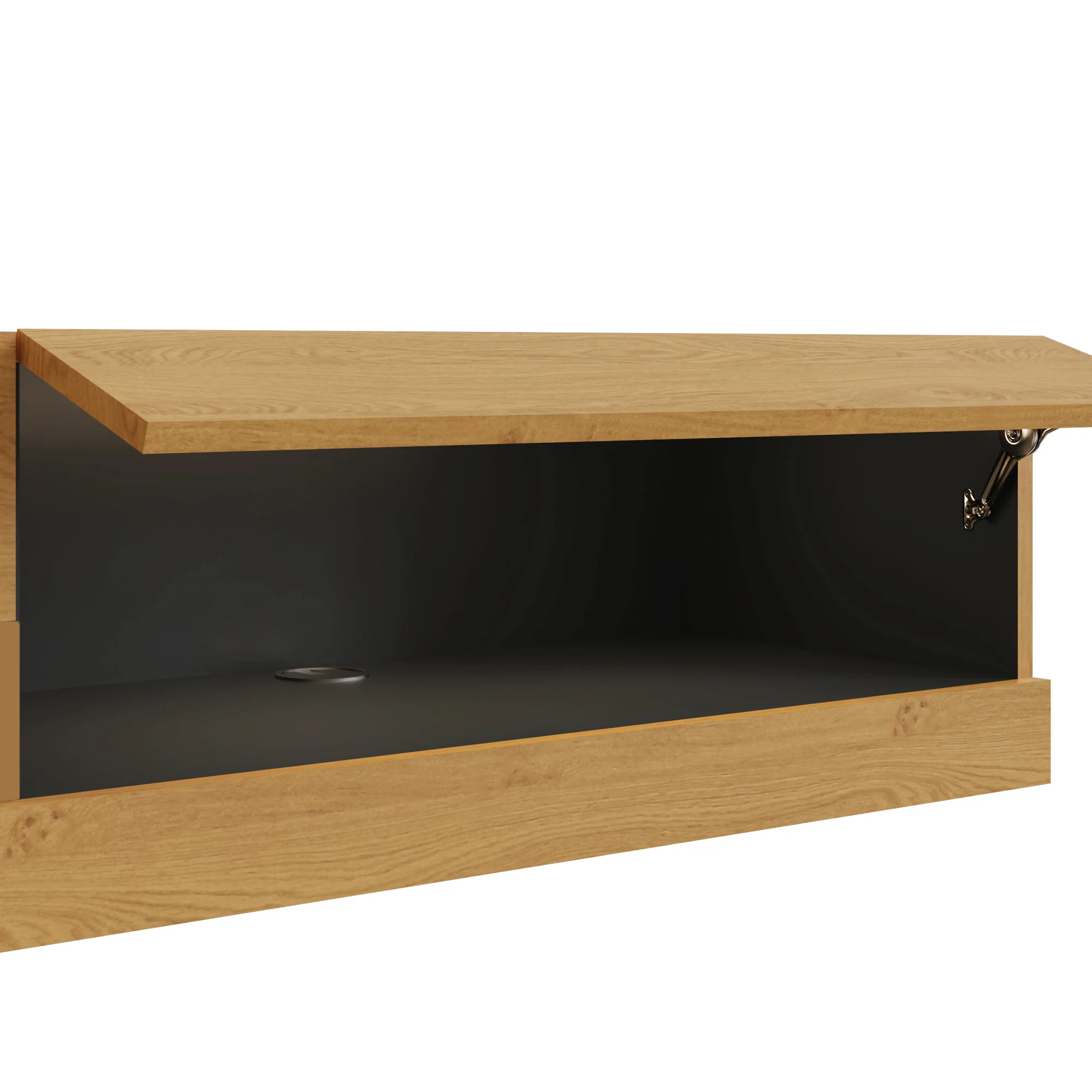 Leon TV Unit Oak 2 Shelves 2 Drawers - Image 5