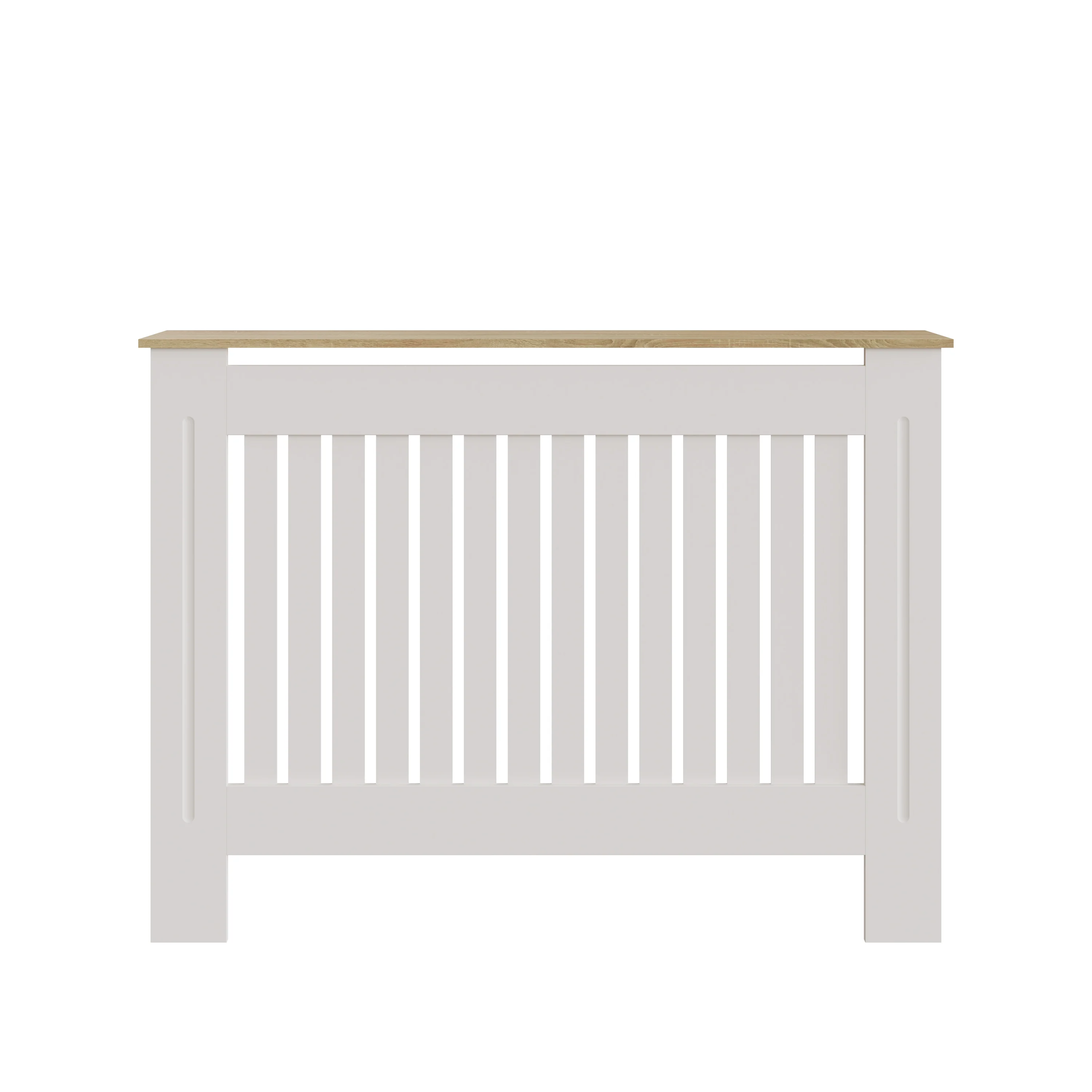 Longslow Large Radiator Cover White & Oak 1 Shelf - Image 2