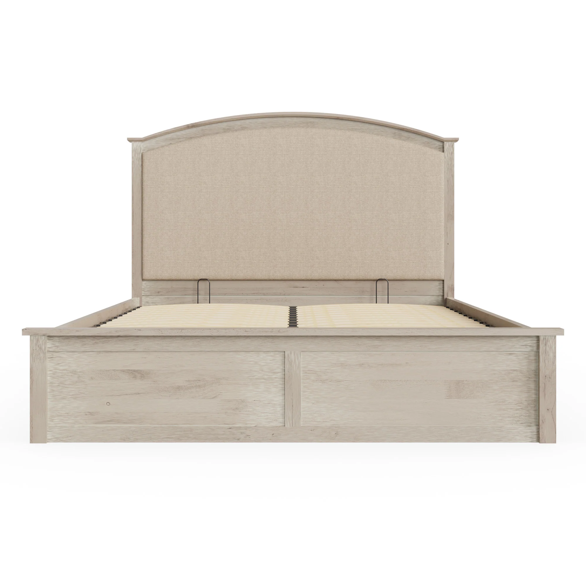 Madrid King Size Ottoman Bed Wood & Fabric Light Oak 5 x 7ft - Image 3