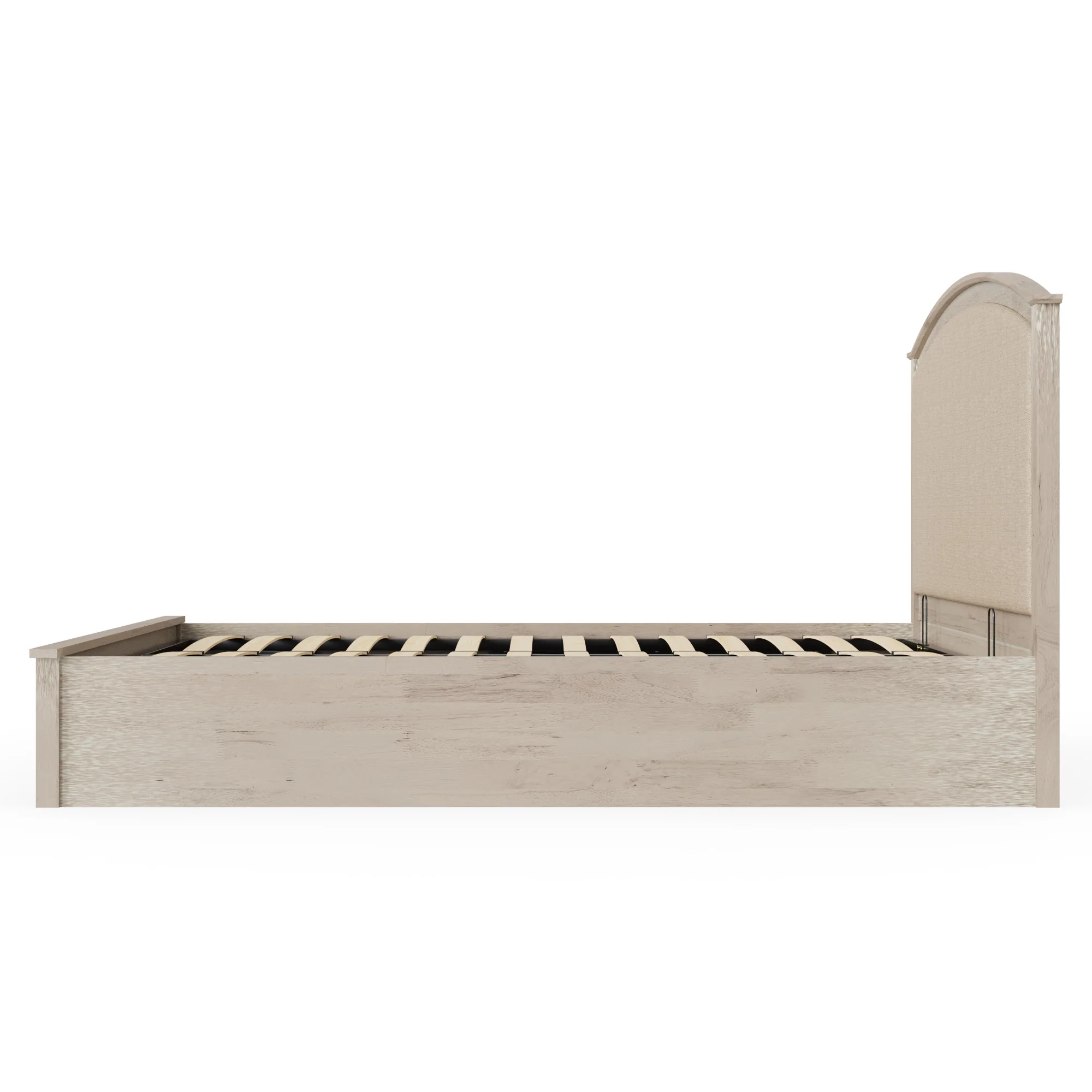 Madrid King Size Ottoman Bed Wood & Fabric Light Oak 5 x 7ft - Image 4