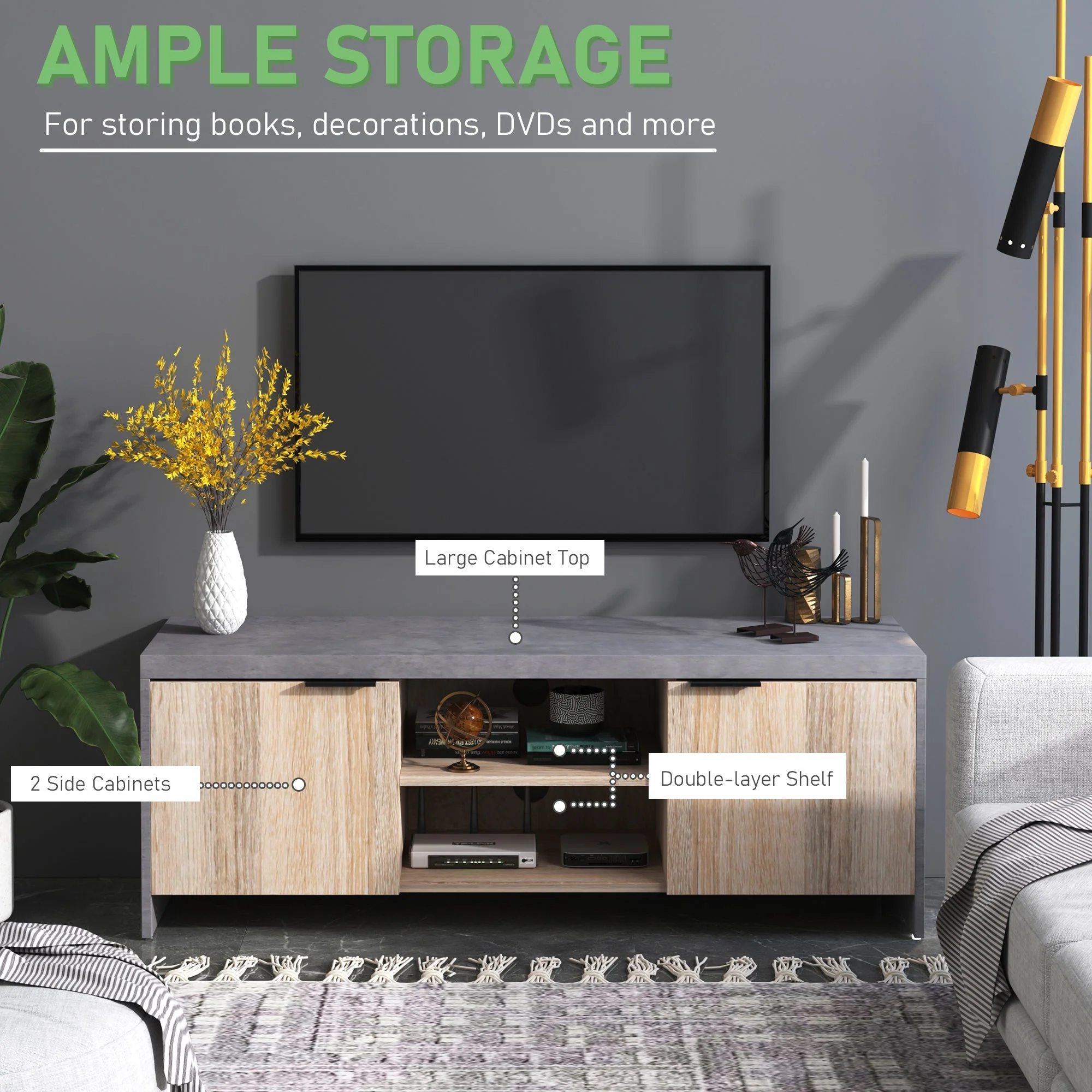 Marble-Effect Frame TV Unit - Image 4