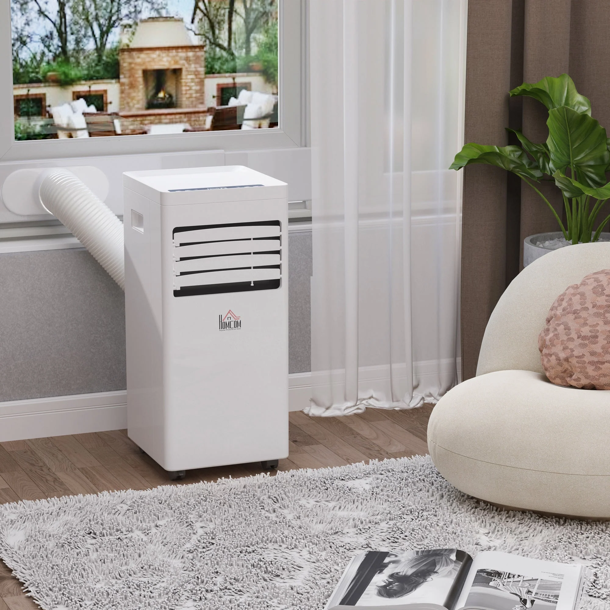 Mobile Air Conditioner White W/ Remote Control Cooling Dehumidifying Ventilating - 765W - Image 2
