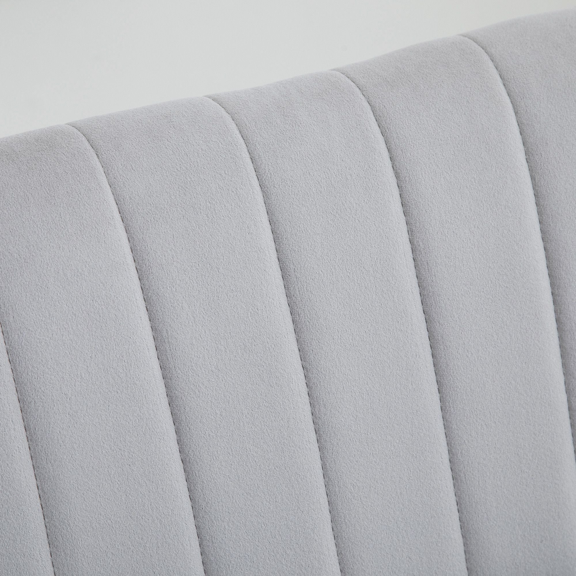Modern Velvet Double Seat Sofa w/ Wood Frame Foam Padding High Back Soft Comfortable Compact Couch Grey - Image 9