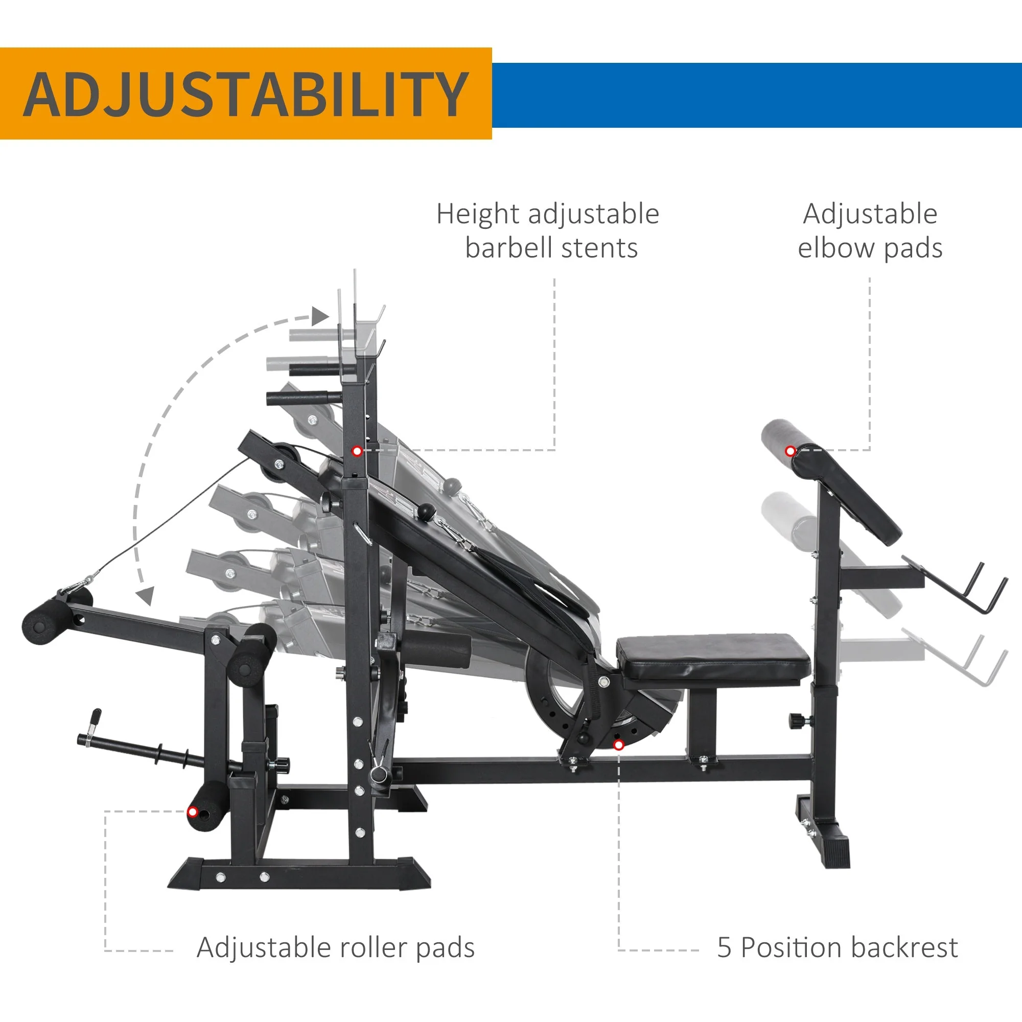 Multi-Exercise Full-Body Weight Rack with Bench Press - Image 5