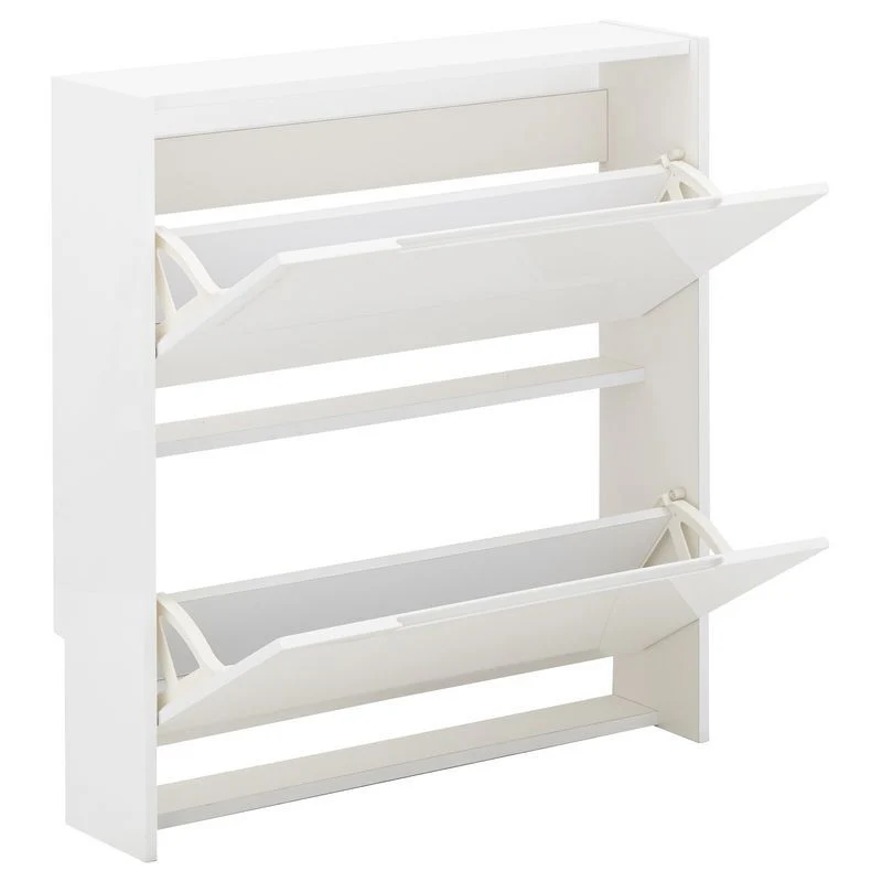Narrow Shoe Storage White 2 Doors 2 Shelves - Image 2